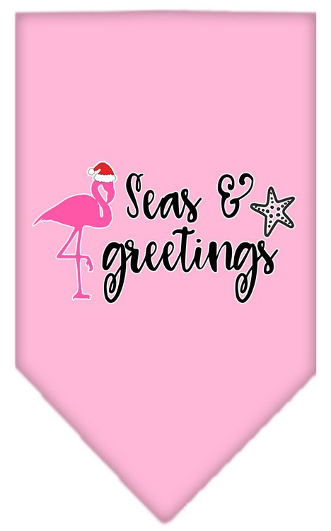 Seas and Greetings Screen Print Bandana Light Pink Large